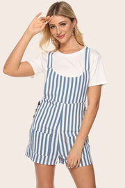 Striped Scoop Neck Romper — view 1