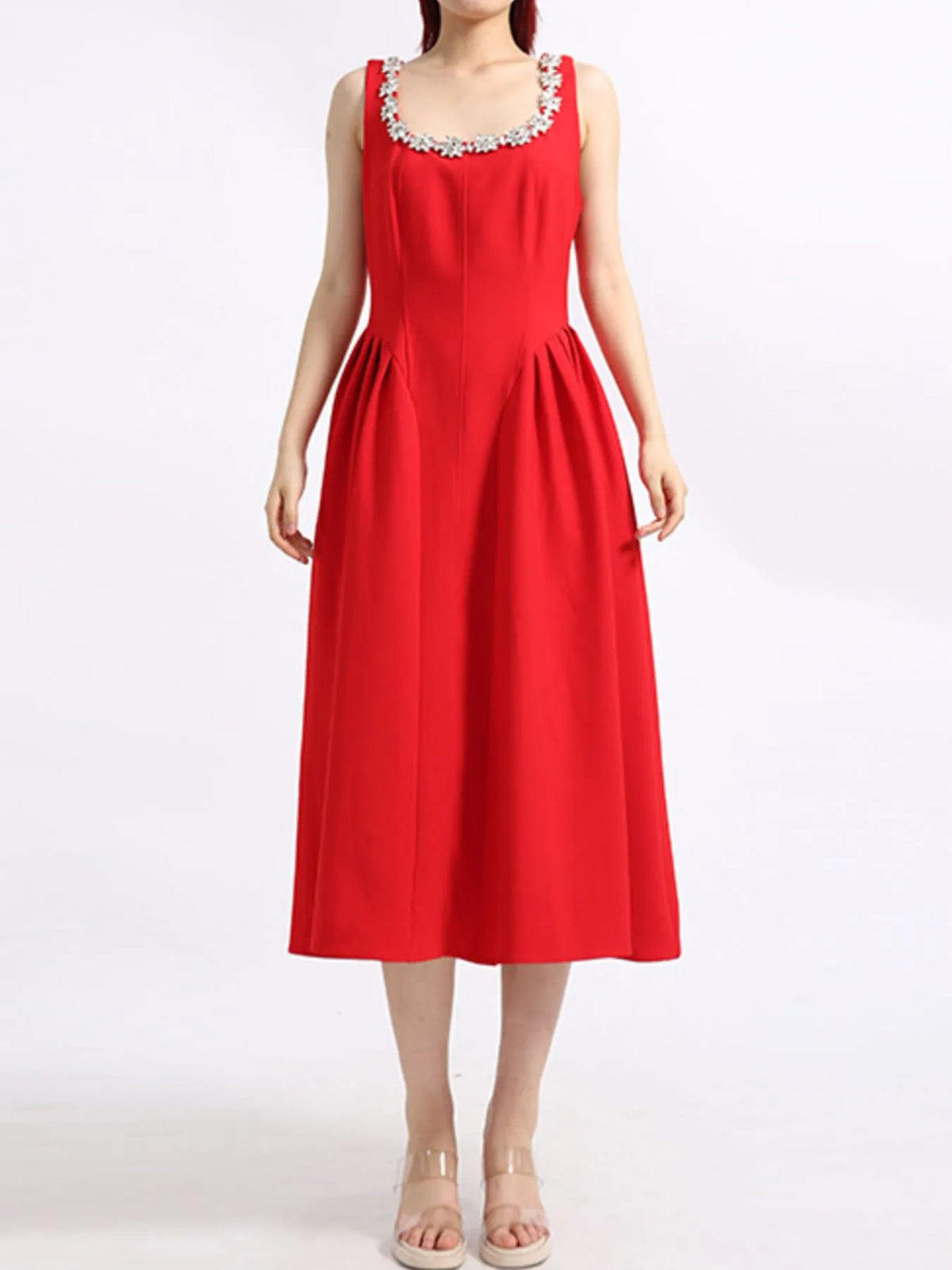 Flower Scoop Neck Sleeveless Dress — view 8