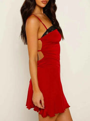 Lace Detail Backless Mini Cami Dress — view 2