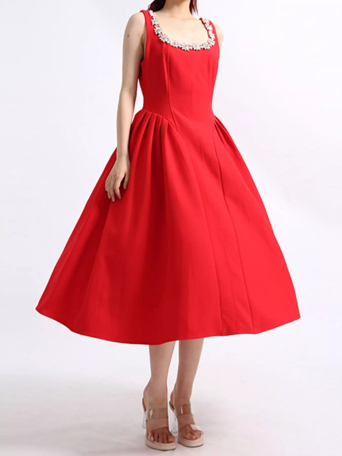 Flower Scoop Neck Sleeveless Dress — view 7