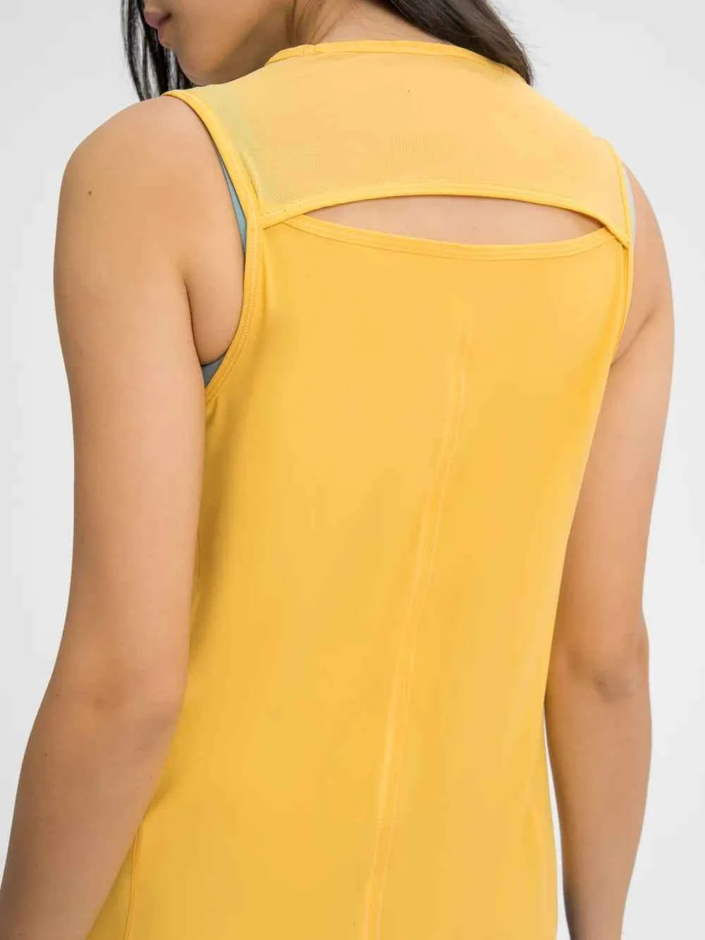 Cutout Back Round Neck Active Tank - Elevate Your Workout Wardrobe — view 7