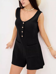 Casual Button-Down Sleeveless Romper — view 15