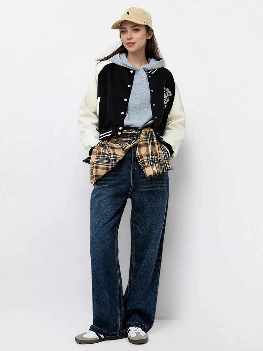 Contrast Sleeve Snap Down Jacket - Style Meets Comfort