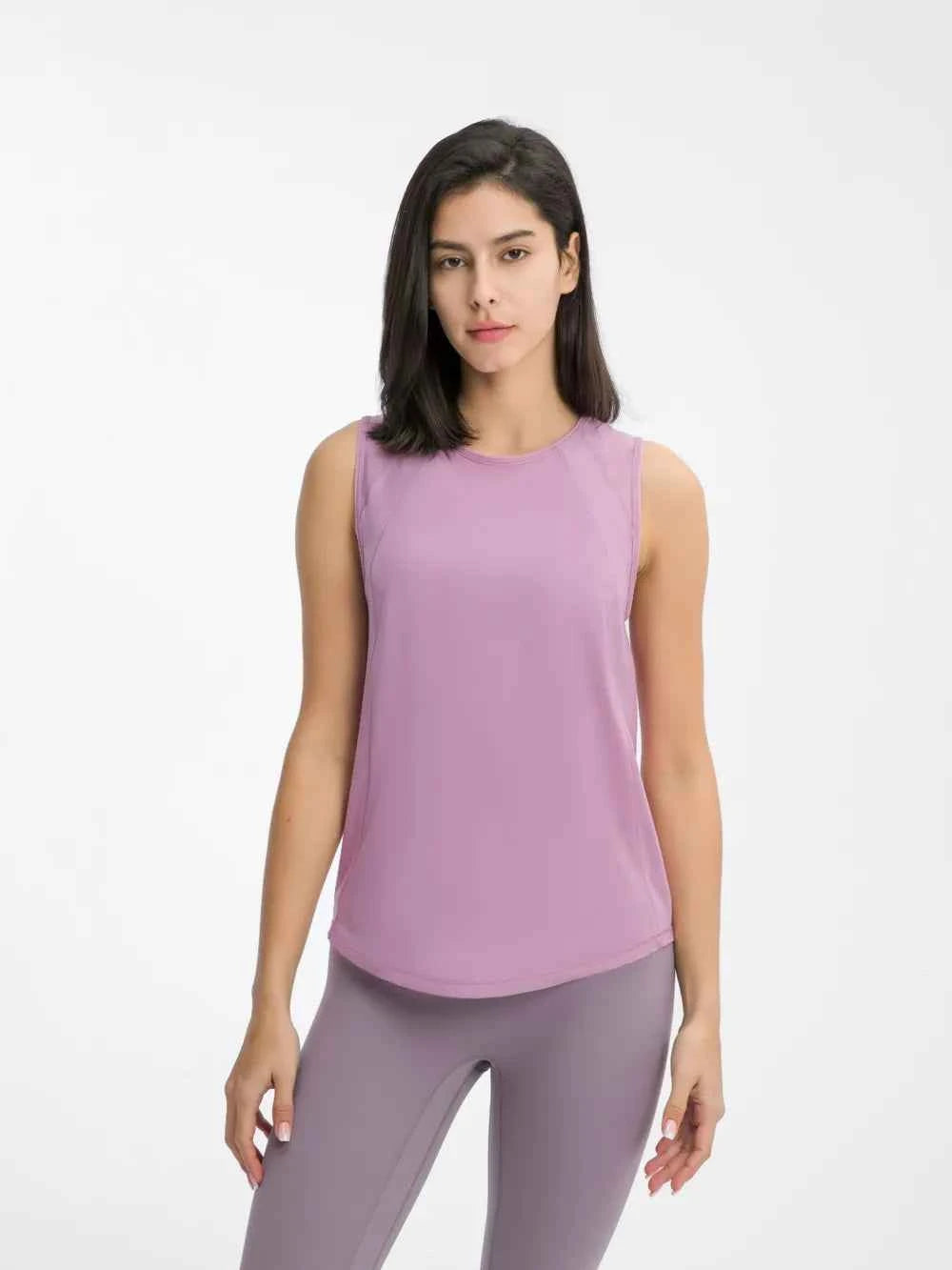 Cutout Back Round Neck Active Tank - Elevate Your Workout Wardrobe — view 18