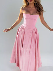 Sweetheart Neck Spaghetti Strap Midi Dress — view 25