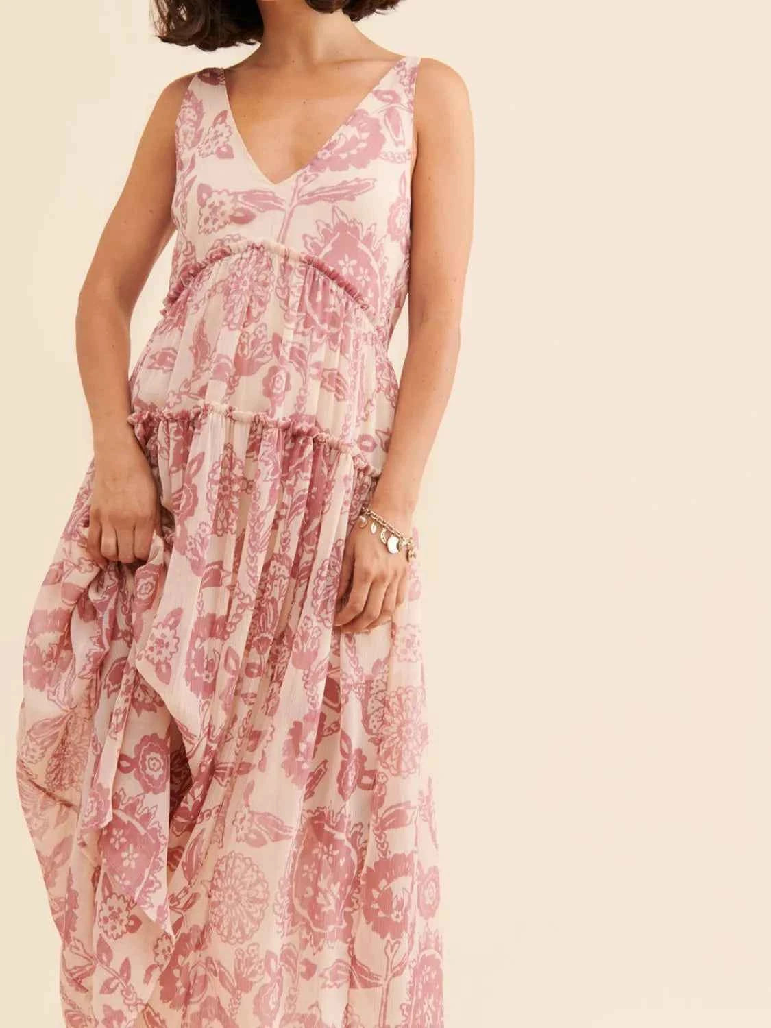 Printed V-Neck Sleeveless Dress — view 5