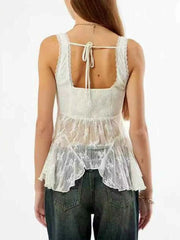 Lace V-Neck Tank — view 3