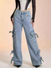 Bow Wide Leg Jeans - Elevate Your Style with Comfort — view 2