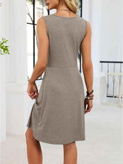 Sleeveless Twist Knot Front Casual Dress - Effortless Style & Comfort — view 18