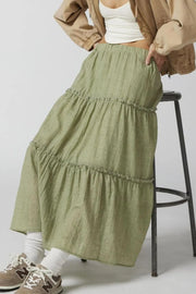 Chic Frill Elastic Waist Skirt for Effortless Style — view 12