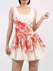 Floral Print Sleeveless A-Line Mini Dress — view 1