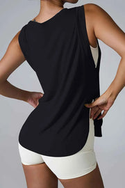 Slit Round Neck Active Tank - Ultimate Comfort & Style — view 6