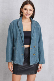 Pocketed Button Up Denim Jacket — view 5