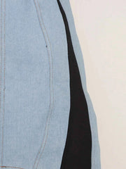 Contrast Adjustable Strap Denim Dress — view 4