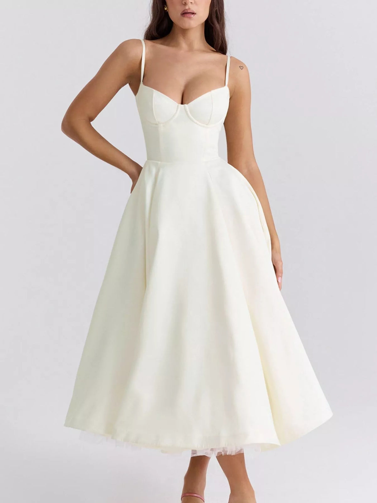 Sweetheart Neck A-Line Midi Dress — view 26