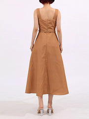 Floral Print Square Neck Midi Dress — view 8