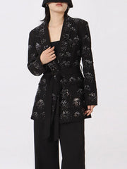 Rhinestone Button Down Long Sleeve Blazer — view 6