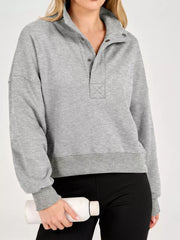Half Snap Dropped Shoulder Sweatshirt — view 6