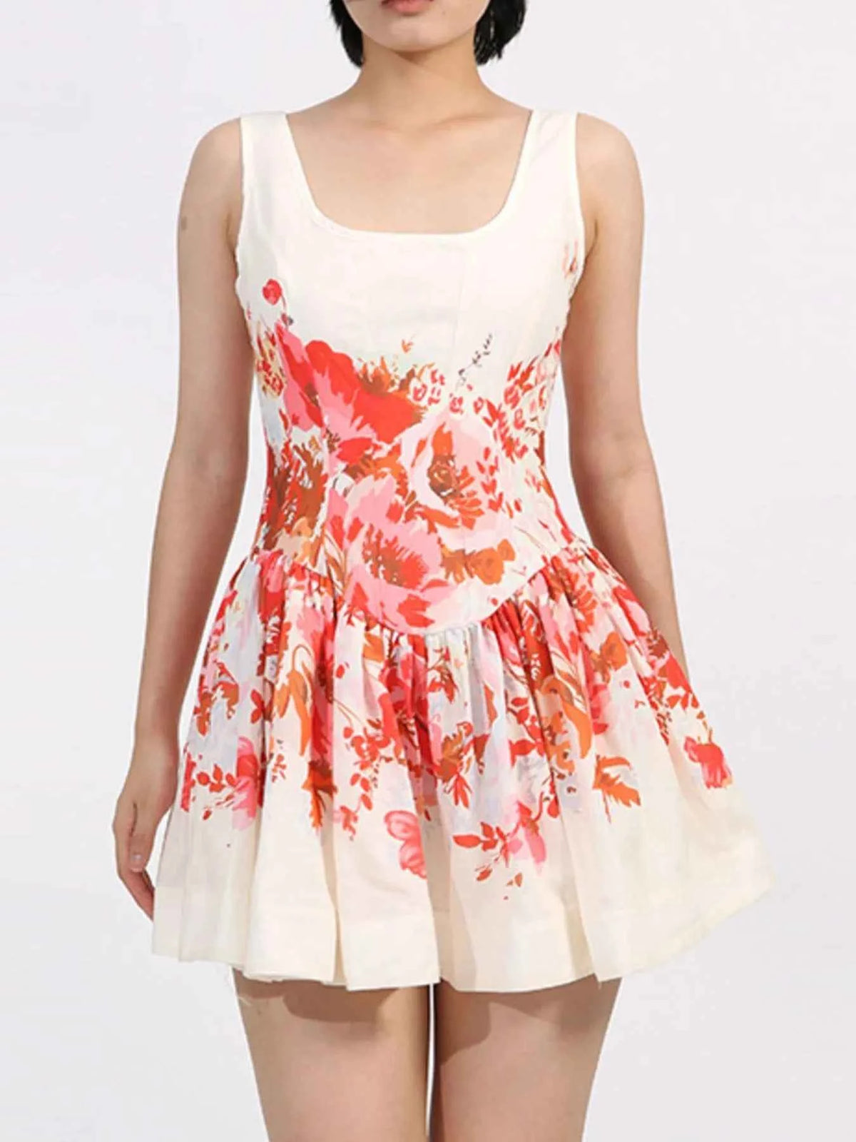 Floral Print Sleeveless A-Line Mini Dress — view 3