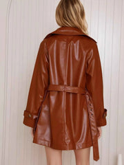 Leather Double-Breasted Jacket — view 3