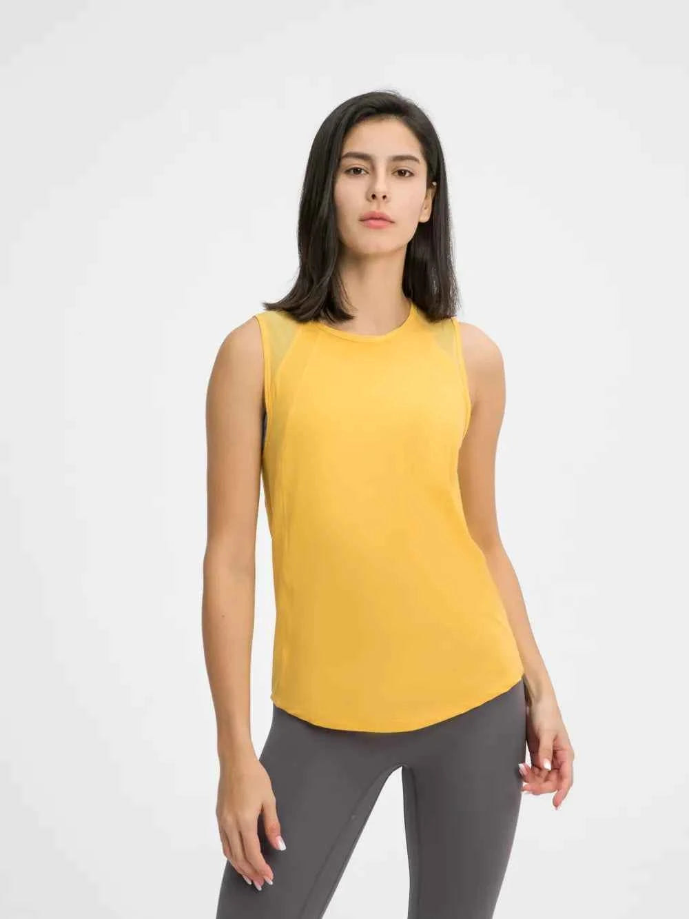Cutout Back Round Neck Active Tank - Elevate Your Workout Wardrobe — view 5