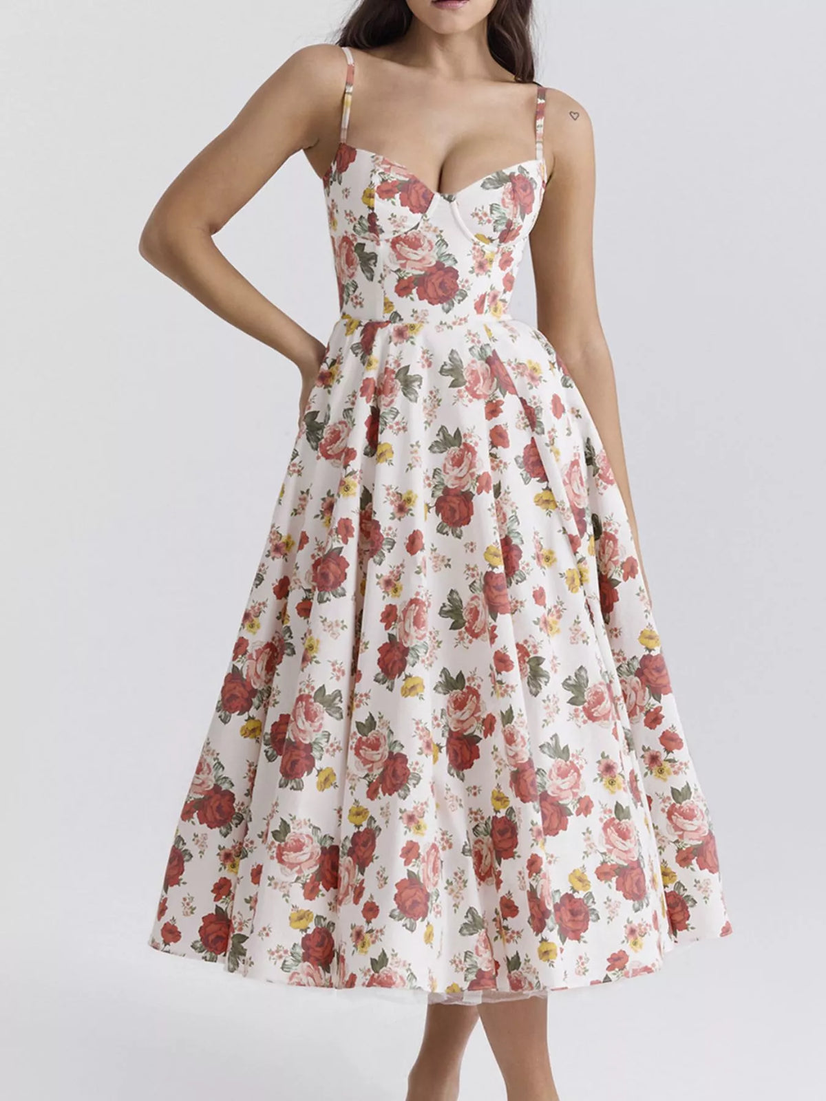 Sweetheart Neck A-Line Midi Dress — view 18