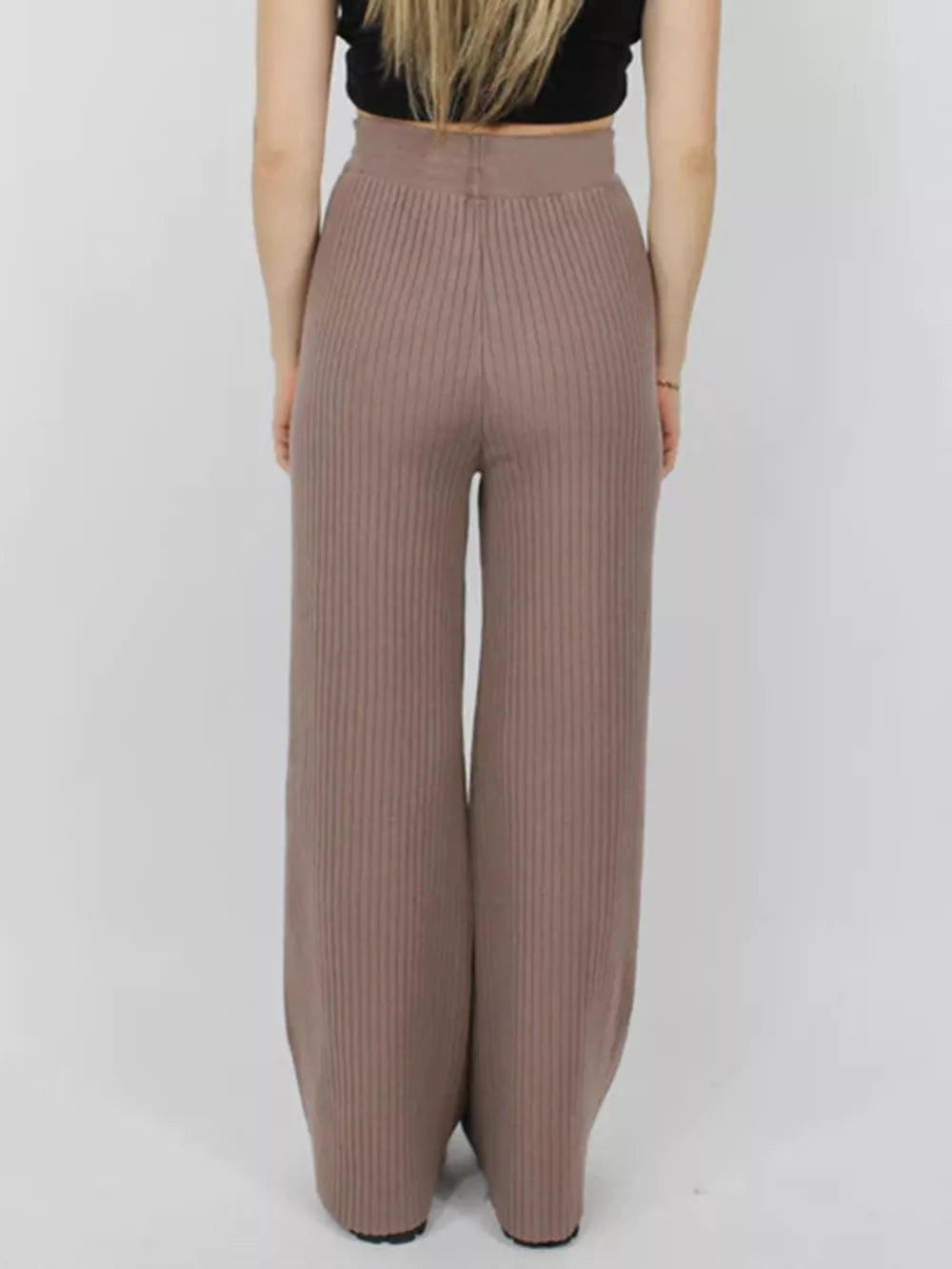Ribbed Wide Leg Sweater Pants — view 8