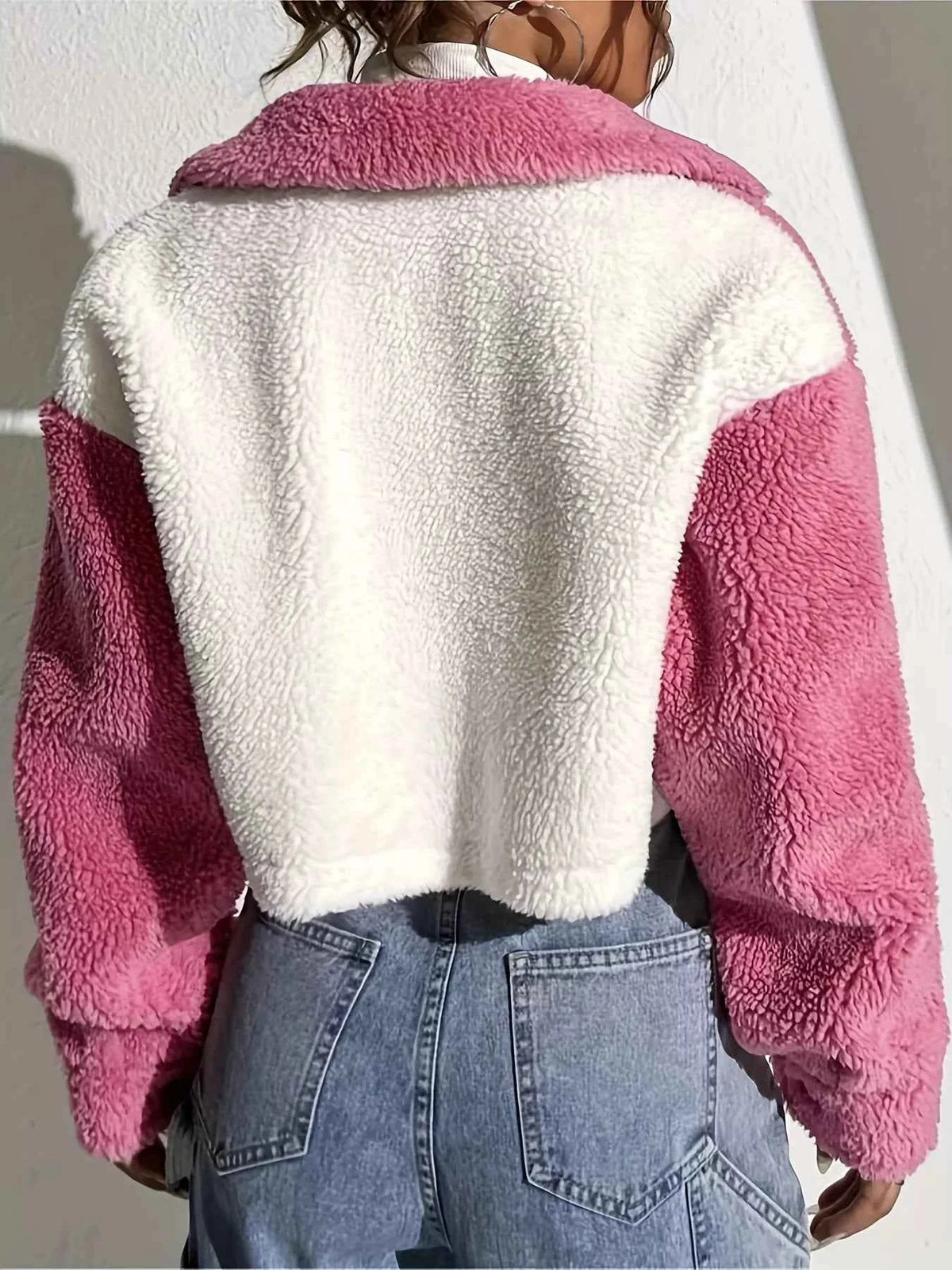 Two-Tone Plush Cropped Jacket — view 2
