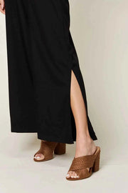 Double Take V-Neck Tied Side Slit Jumpsuit — view 5