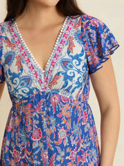 Printed V-Neck Wide Leg Jumpsuit — view 3