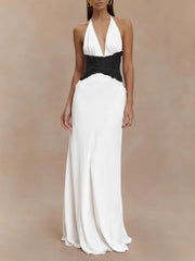 Halter Neck Lace Trimmed Maxi Dress — view 10