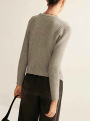 Ribbed Knit Button-Down Cardigan — view 2