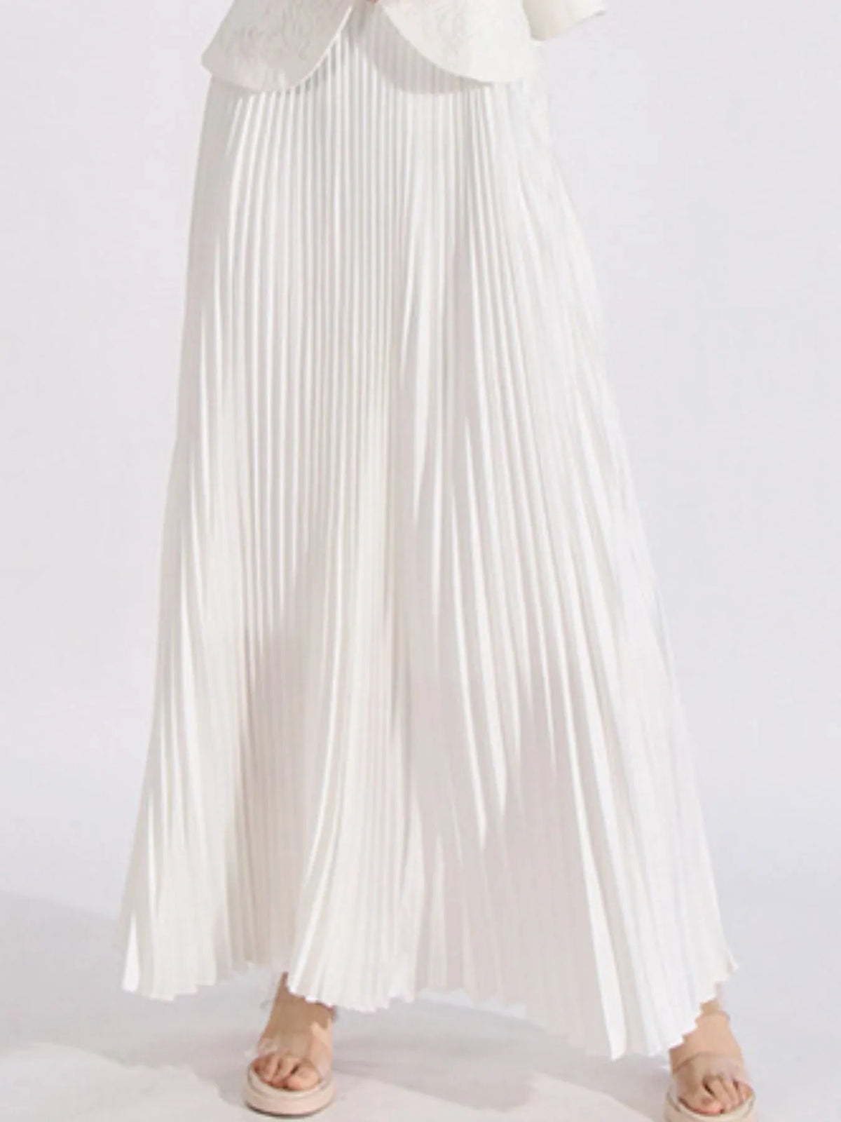 Button Up Long Sleeve Top and Pleated Skirt Set — view 11