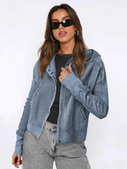 Waffle-Knit Dropped Shoulder Hooded Jacket - Ultimate Comfort Wear — view 4