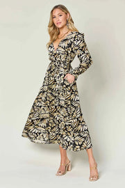 Double Take Tie Back Flounce Sleeve Dress — view 3
