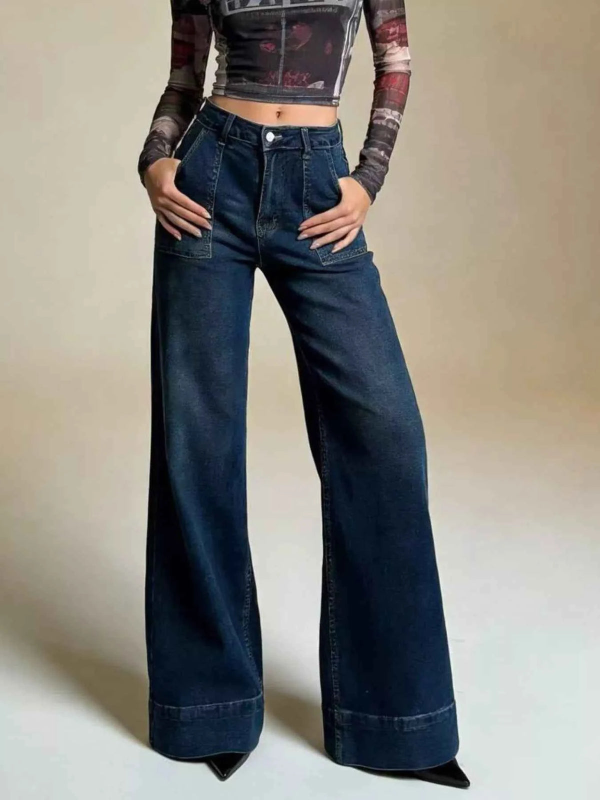 High-Waisted Flare Leg Jeans for Effortless Style — view 5