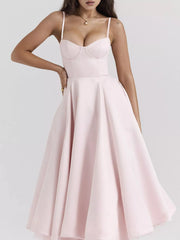 Sweetheart Neck A-Line Midi Dress — view 12