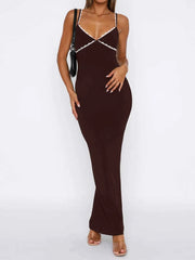 Lace Detail Slim Fit Bodycon Maxi Dress — view 1