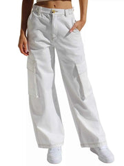 High-Waisted Wide Leg Cargo Jeans - Effortless Style & Comfort — view 3