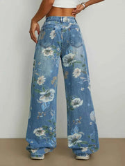 Printed Wide Leg Jeans — view 4