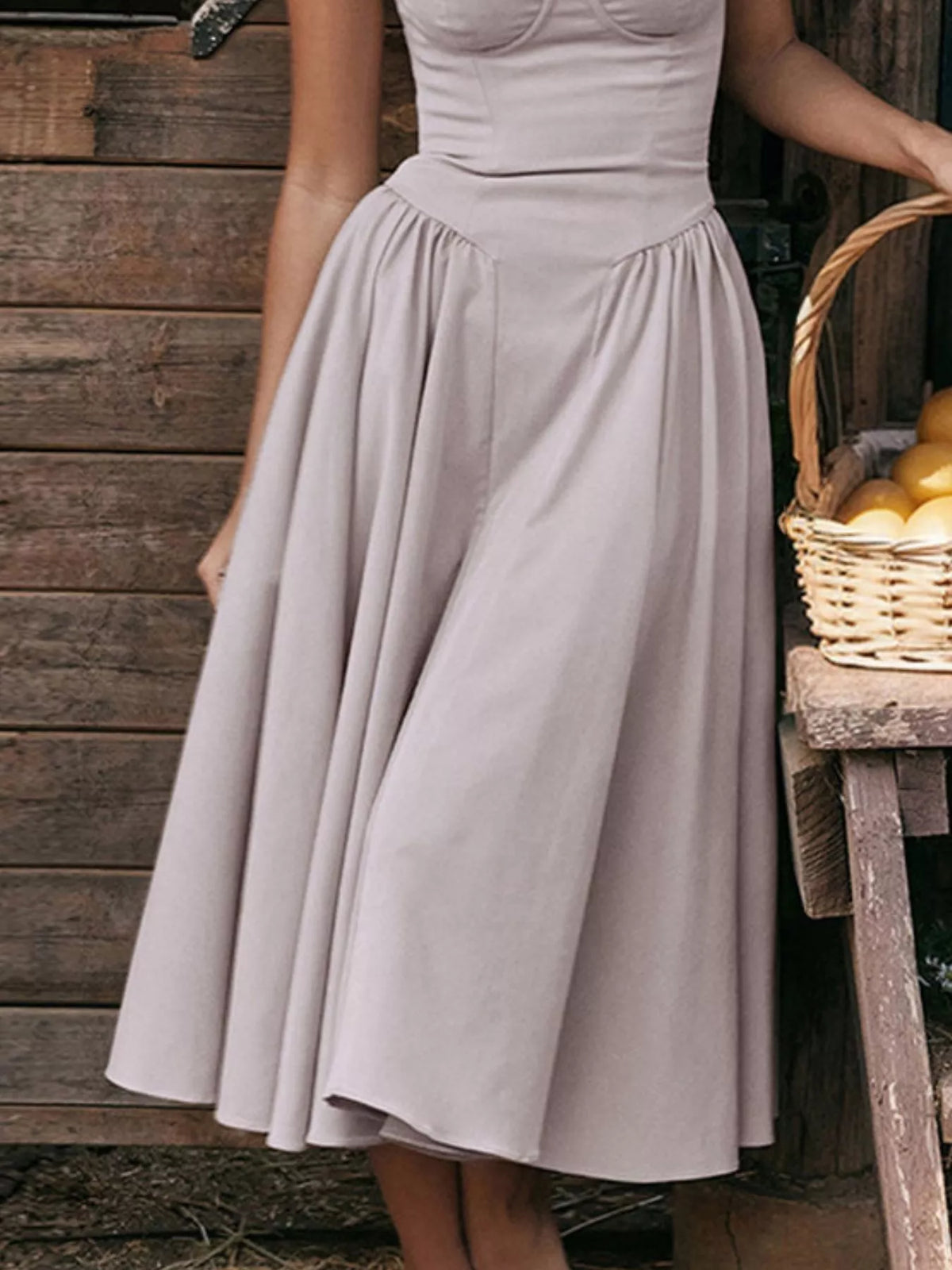 Sweetheart Neck Spaghetti Strap Midi Dress — view 18