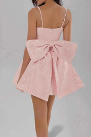 Satin Mini Cami Dress with Bow - Effortless Elegance — view 2