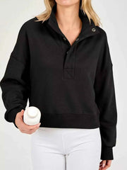 Half Snap Dropped Shoulder Sweatshirt — view 2