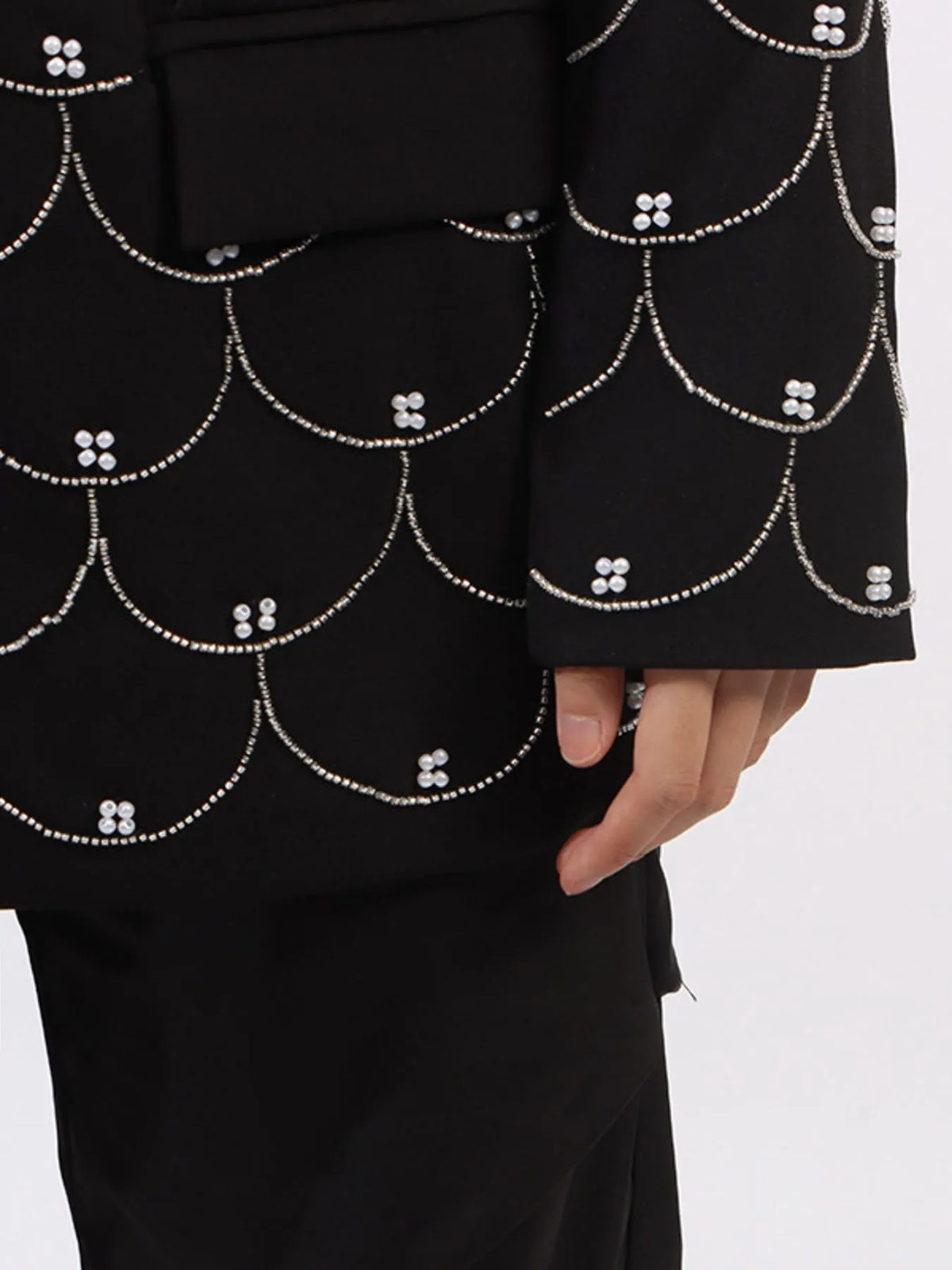 Pearl Detail Long Sleeve Blazer — view 10