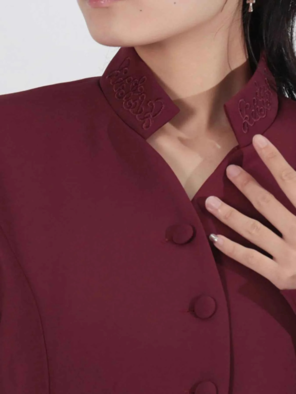 Button Up Long Sleeve Top and Pleated Skirt Set — view 2