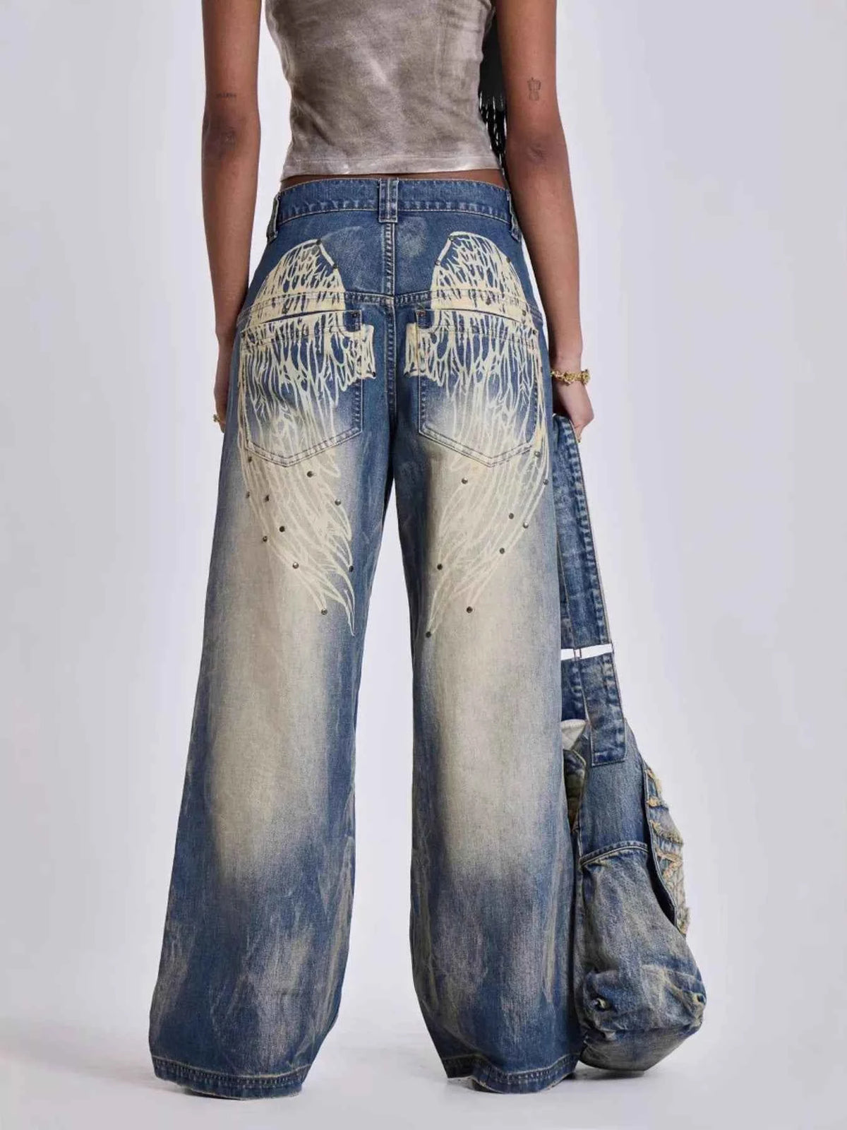 Vintage Wash Wide Leg Jeans for Effortless Style — view 4