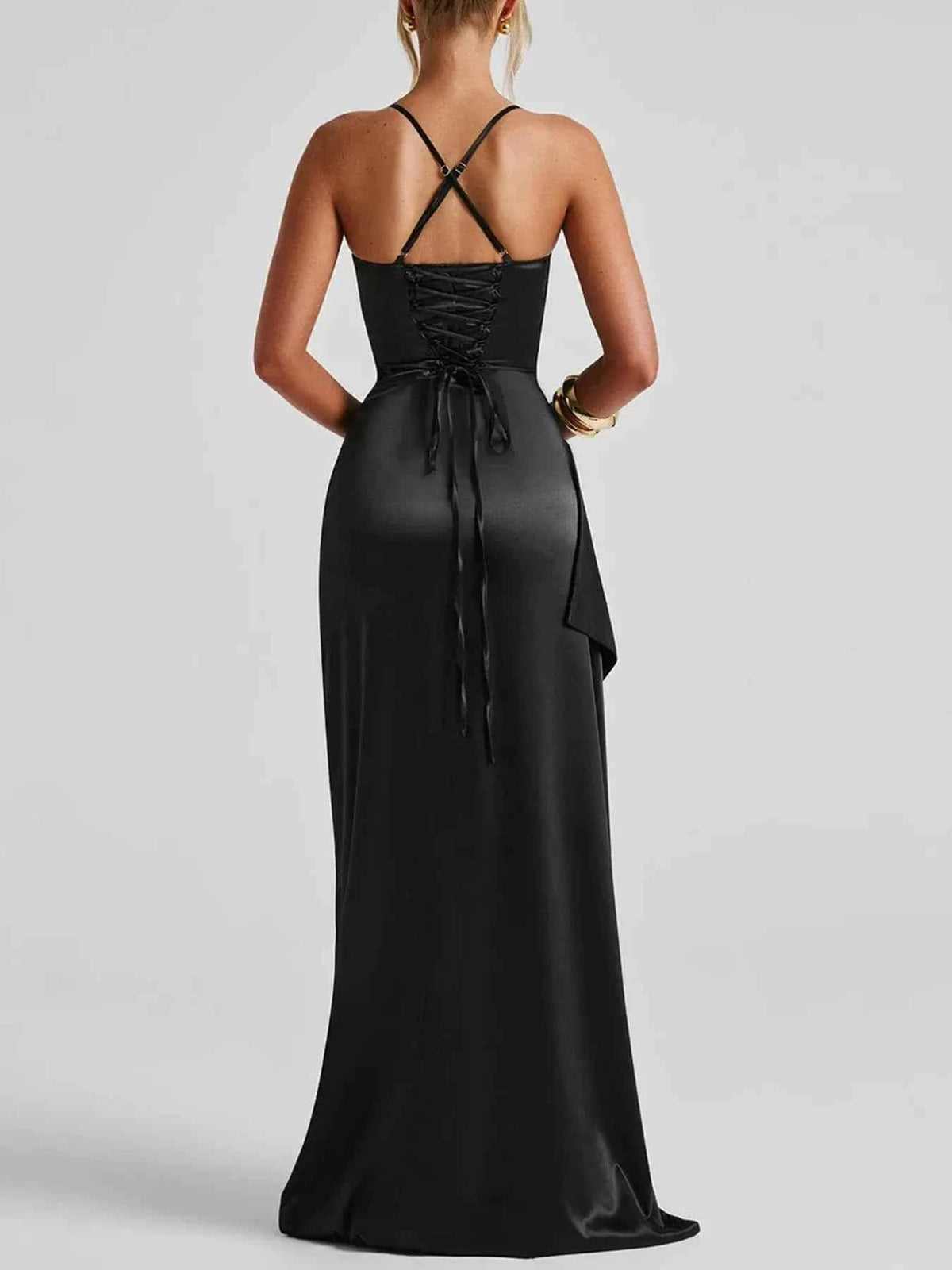 Slit Crisscross Back Maxi Cami Dress — view 4