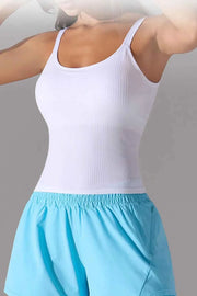 Scoop Neck Active Tank with Detachable Chest Pads — view 5