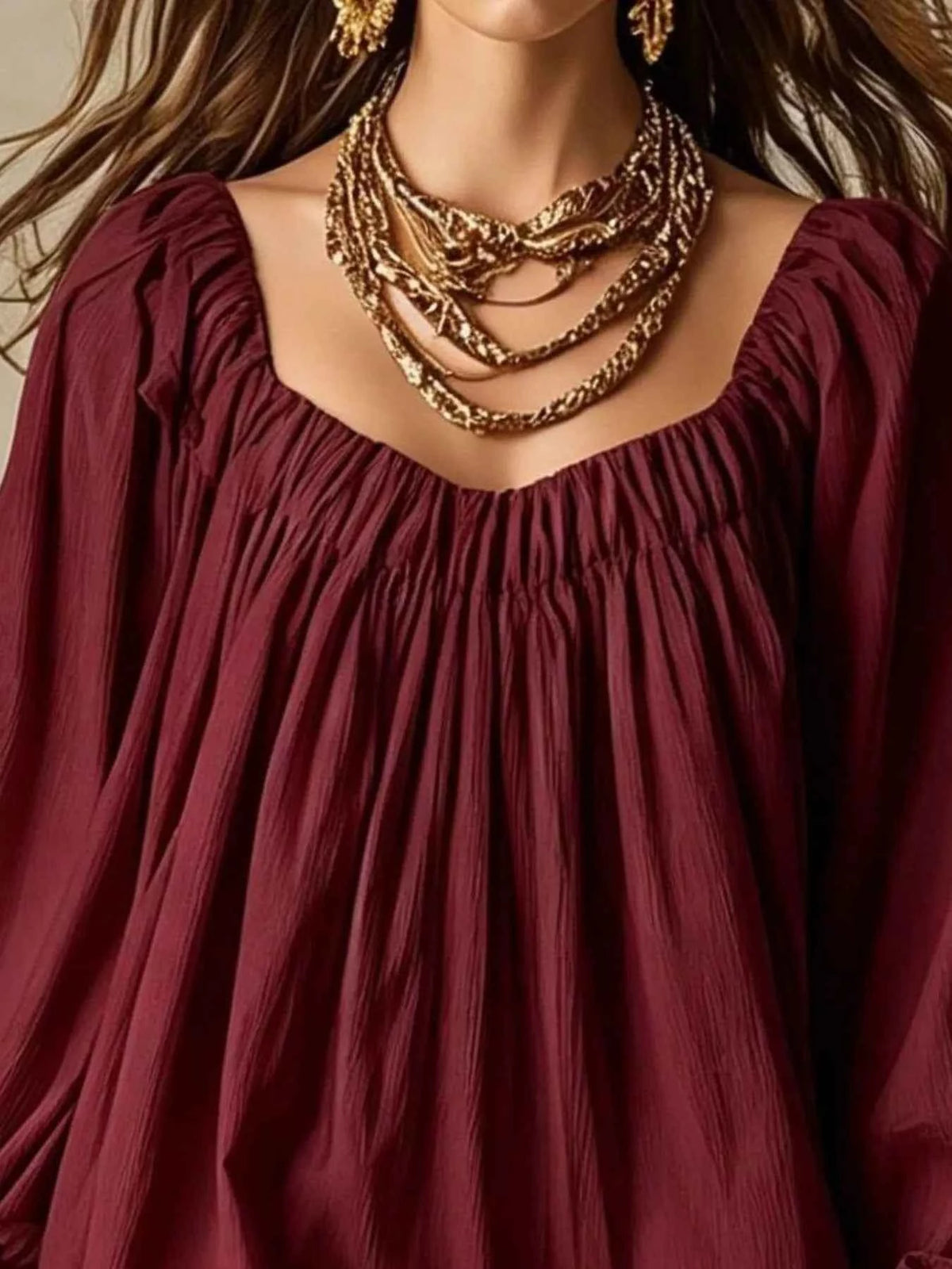 Chic Flowy Balloon Sleeve Mini Dress for Effortless Style — view 13