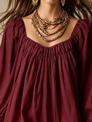 Chic Flowy Balloon Sleeve Mini Dress for Effortless Style — view 13